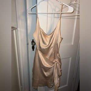 Princess Polly Cream Satin Dress